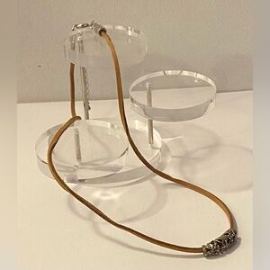 NEW!!! Handmade suede necklace with Tibetan Silver tube